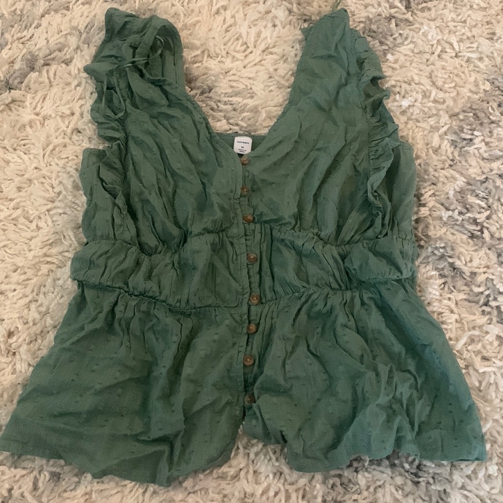Green button shirt